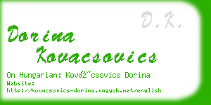 dorina kovacsovics business card